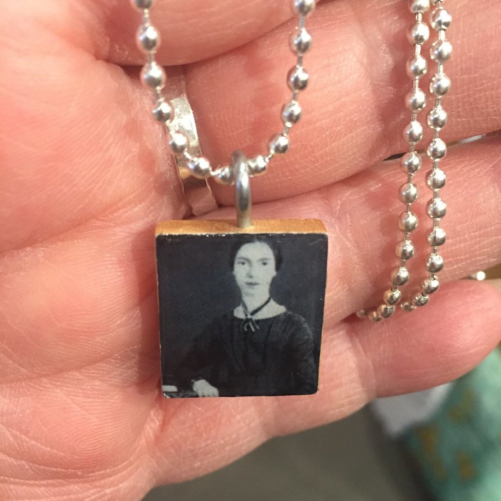 (2/$12,4/$20) Emily Dickinson Scrabble Necklace